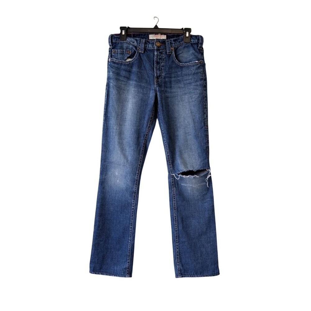 1921 Western‎ Glove Works Straight Leg Jeans Men's 30x31 Blue Denim Distressed